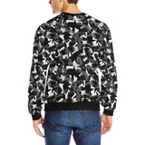 Crow illustration pattern Men's Crew Neck Sweatshirt