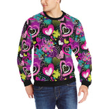 heart dot wave star creative design pattern Men's Crew Neck Sweatshirt