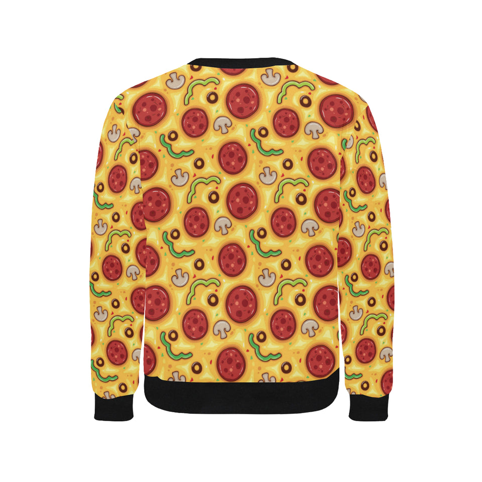 Pizza texture pattern Men's Crew Neck Sweatshirt