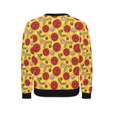 Pizza texture pattern Men's Crew Neck Sweatshirt