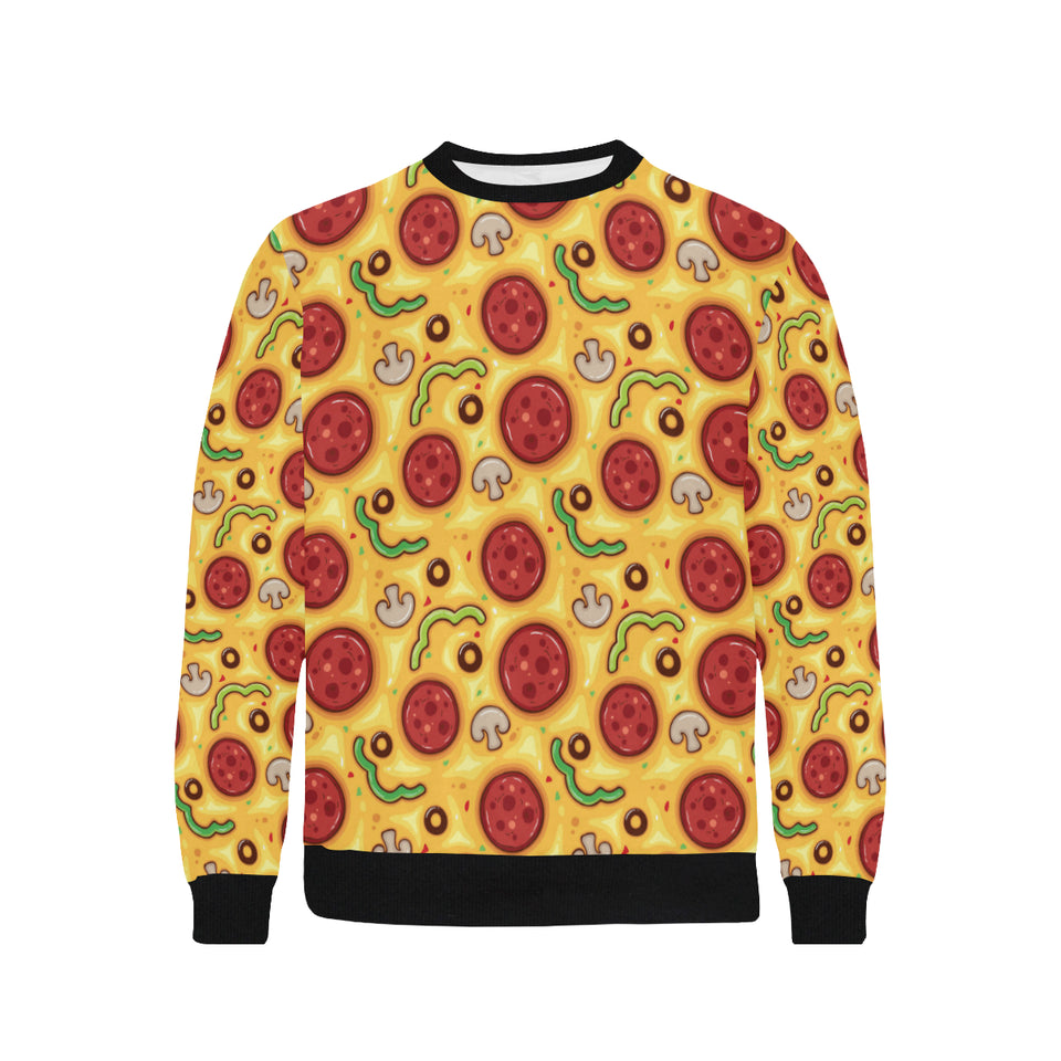 Pizza texture pattern Men's Crew Neck Sweatshirt