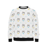 Cute Siberian Husky pattern Men's Crew Neck Sweatshirt