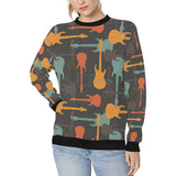 electric guitars pattern Women's Crew Neck Sweatshirt