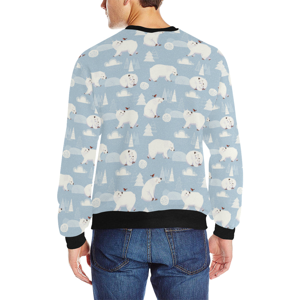 Cute polar bears Christmas decoration pattern Men's Crew Neck Sweatshirt