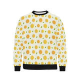 oranges leaves pattern Men's Crew Neck Sweatshirt