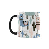 lama Alpaca cactus hand drawn pattern Morphing Mug Heat Changing Mug