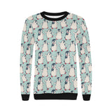 Cute Penguin pattern Women's Crew Neck Sweatshirt