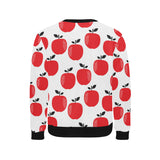 red apples white background Men's Crew Neck Sweatshirt