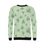 broccoli sketch pattern Women's Crew Neck Sweatshirt