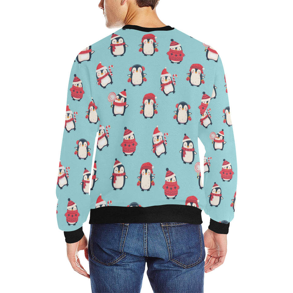 Cute penguin christmas  design pattern Men's Crew Neck Sweatshirt