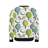 Hot Air Balloon Bird Cloud Pattern Men's Crew Neck Sweatshirt