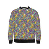 Cute yellow monkey leaves pattern Men's Crew Neck Sweatshirt
