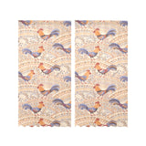 Cute rooster chicken cock floral ornament backgrou Gauze Curtain