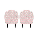 Clock pattern pink blackground Car Headrest Cover