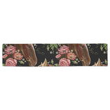 Horse head wild roses pattern Table Runner