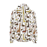 Giraffe Pattern Print Design 05 Men's Padded Hooded Jacket