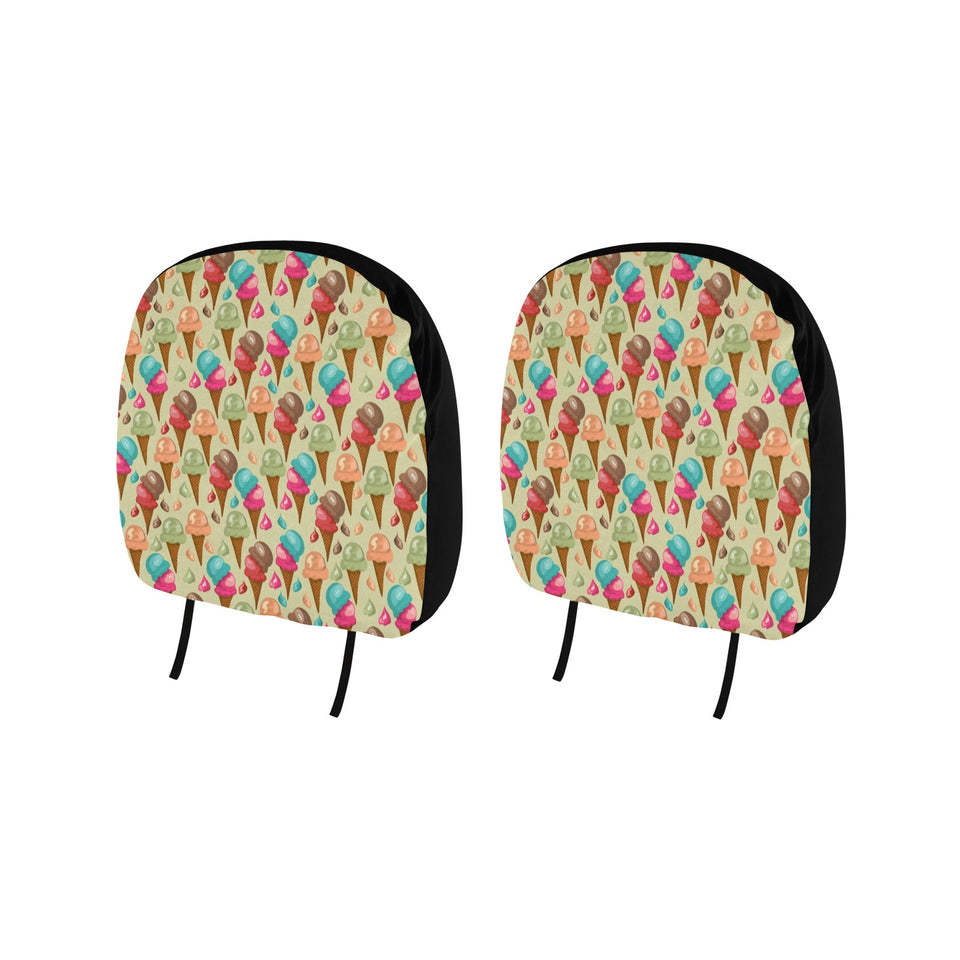 Colorful ice cream pattern Car Headrest Cover