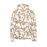 Sloths hanging on the tree pattern Kids' Boys' Girls' Padded Hooded Jacket
