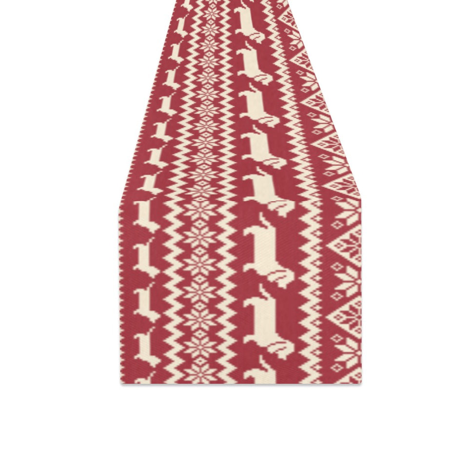 Dachshund Nordic pattern Table Runner