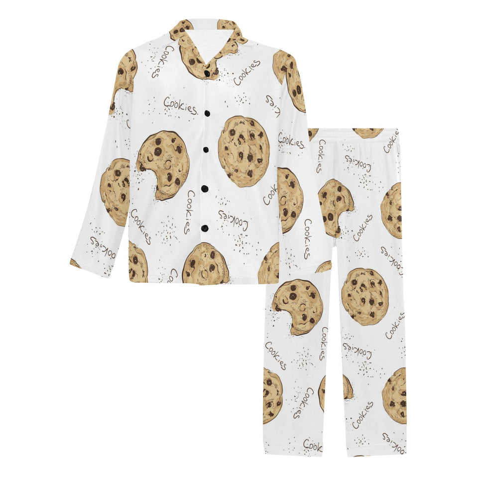 Sketch style cookie pattern Men's Long Pajama Set