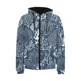 Coral Reef Pattern Print Design 05 Men's Padded Hooded Jacket