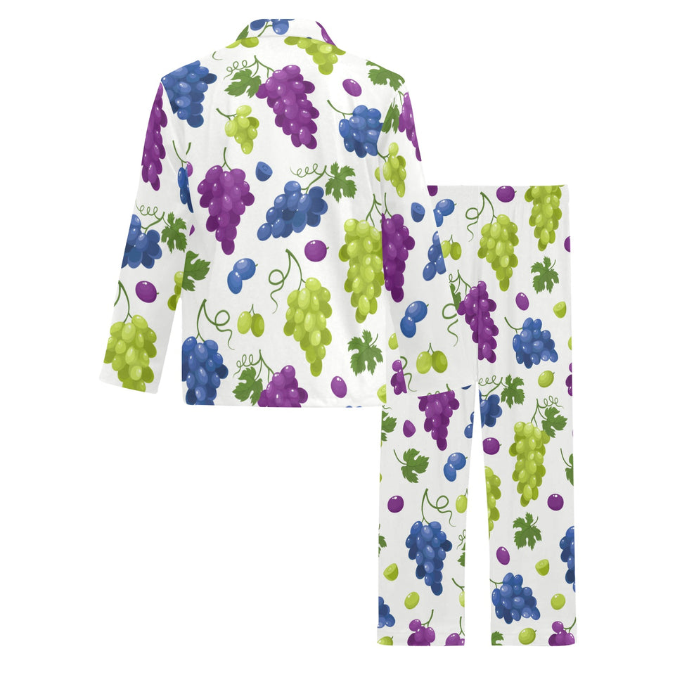 Grape pattern Men's Long Pajama Set
