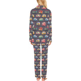 Camper Van Pattern Print Design 02 Women's Long Pajama Set