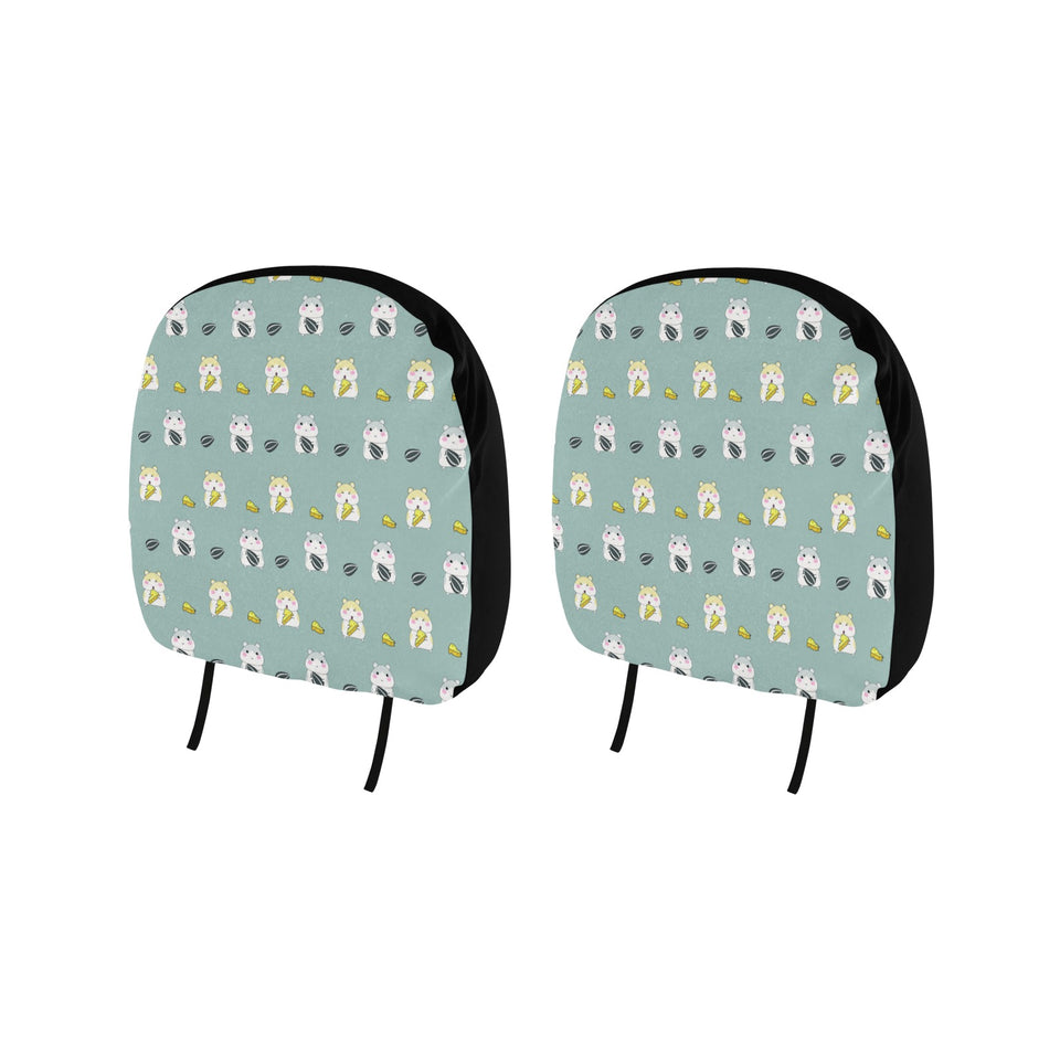 Cute hamster cheese pattern Car Headrest Cover