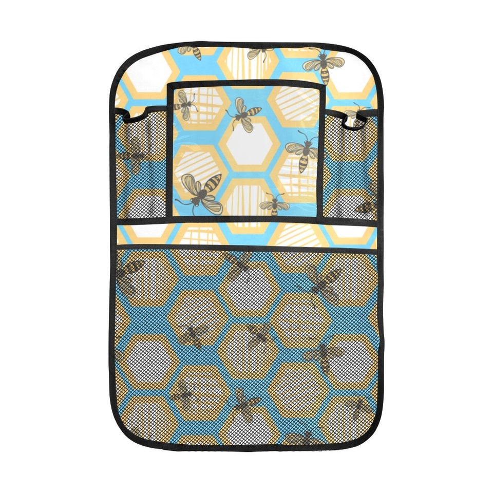 Bee honeycomb pattern Car Seat Back Organizer