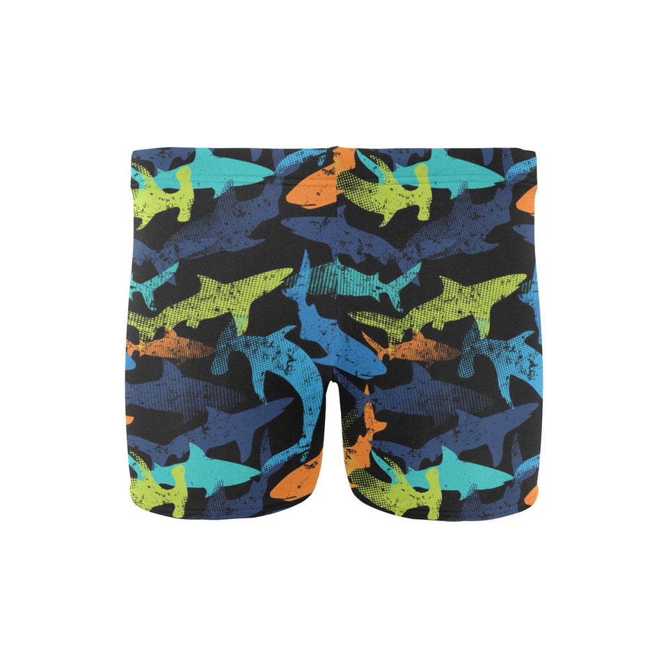 Colorful shark Men's Swimming Trunks