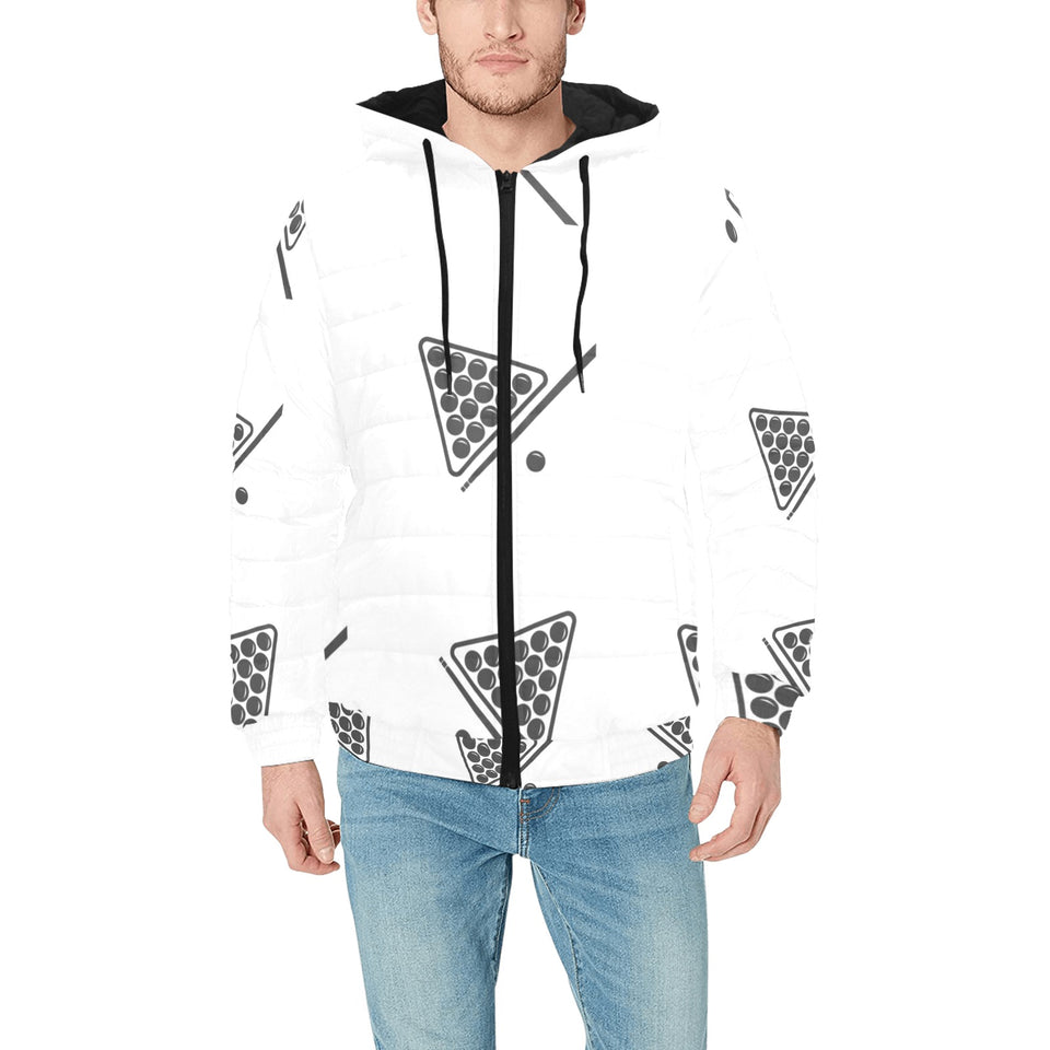 Billiard Ball Pattern Print Design 03 Men's Padded Hooded Jacket