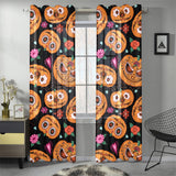 Pumpkin flowers spiderweb Halloween theme Gauze Curtain