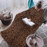 coffee bean pattern Blanket Robe with Sleeves