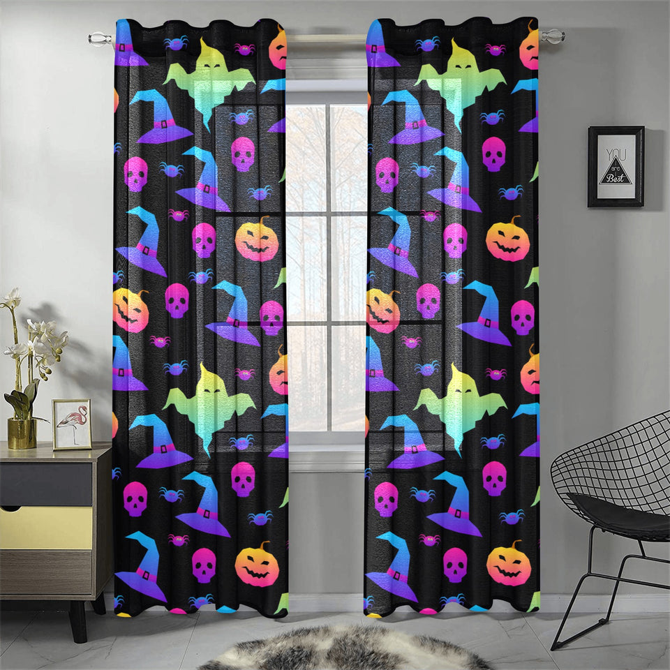 Colorful halloween background Gauze Curtain