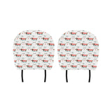 Cute dachshund bone pattern Car Headrest Cover