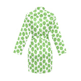 Hop pattern background Women's Long Sleeve Belted Night Robe