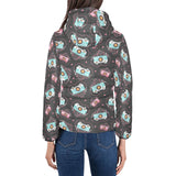 Camera Pattern Print Design 04 Women's Padded Hooded Jacket