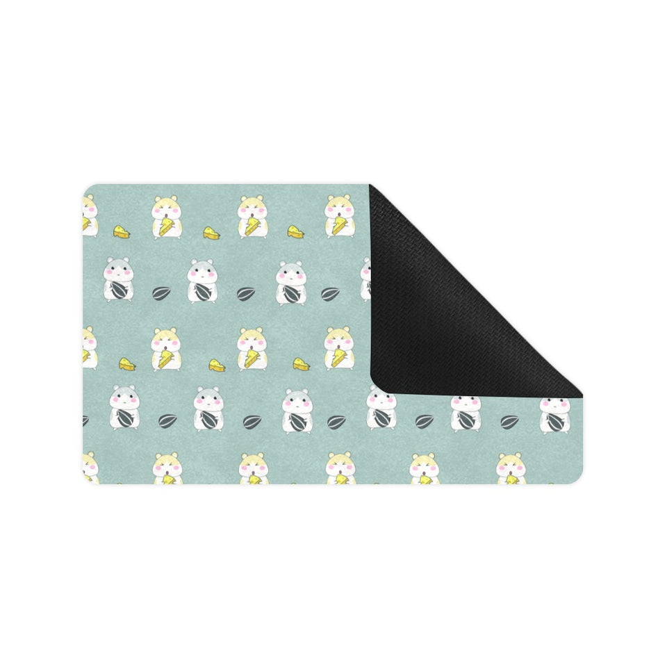 Cute hamster cheese pattern Doormat