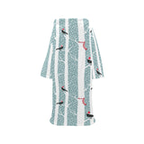 Crows christmas hat scarf Blanket Robe with Sleeves