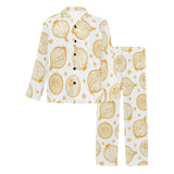 hand drawn onion pattern Men's Long Pajama Set