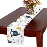 Cute sleeping sheep moon cloud pattern Table Runner