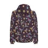 Hummingbird Pattern Print Design 04 Men's Padded Hooded Jacket