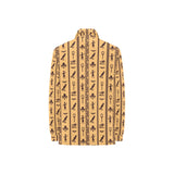 Egypt Hieroglyphics Pattern Print Design 02 Women's Long Sleeve Polo Shirt