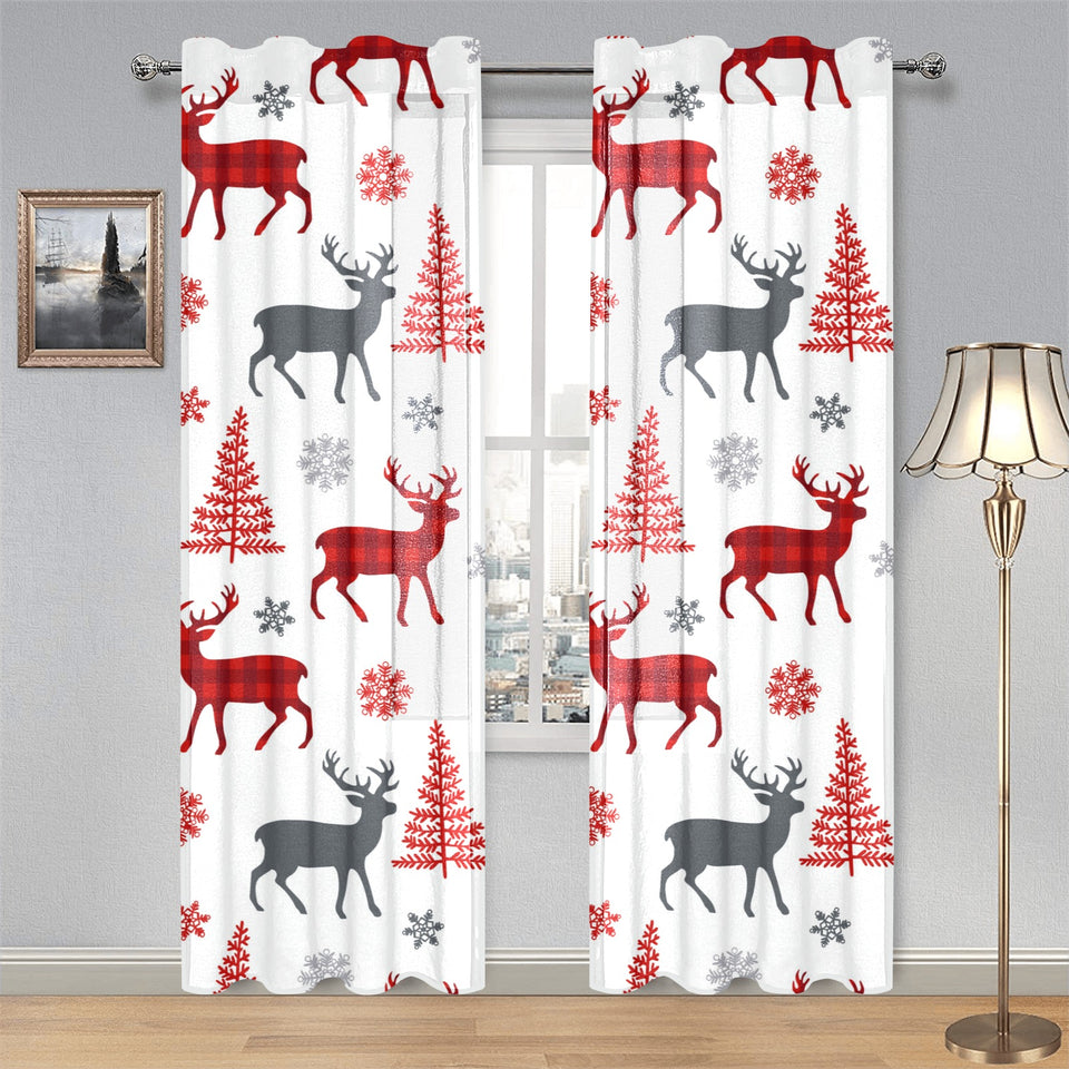 Deer tree snowflakes chrismas pattern Gauze Curtain