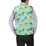 Colorful horses pattern Men's Padded Vest