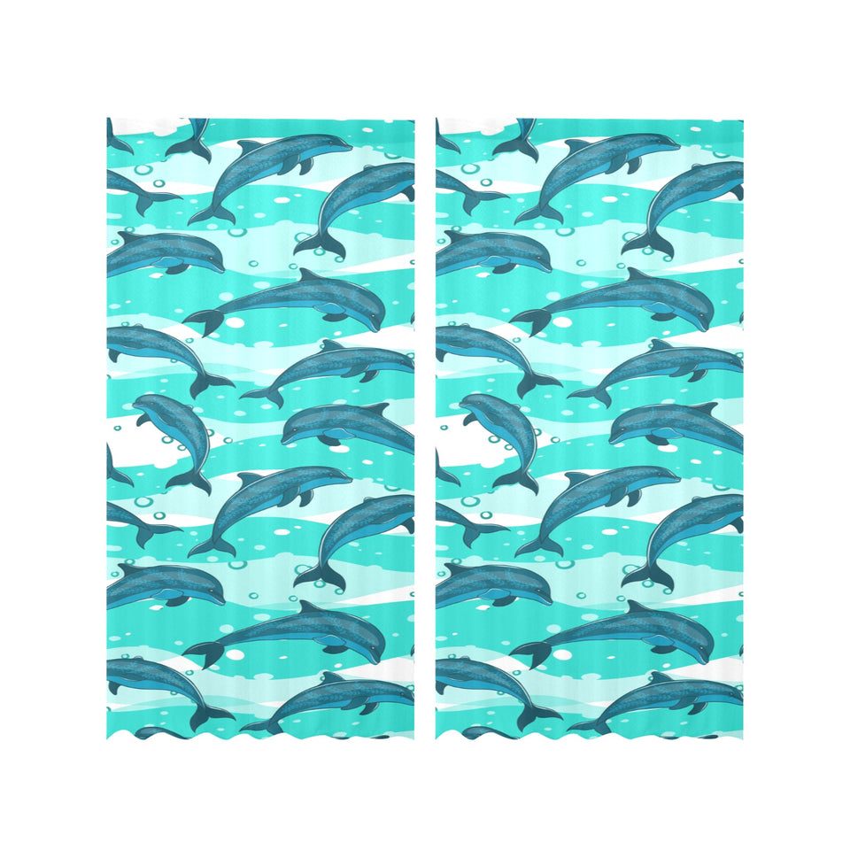 Dolphin sea pattern Gauze Curtain