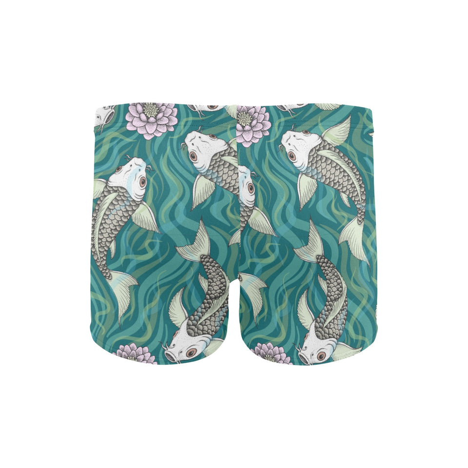 Koi Fish Carp Fish lotus pattern Men's Swimming Trunks