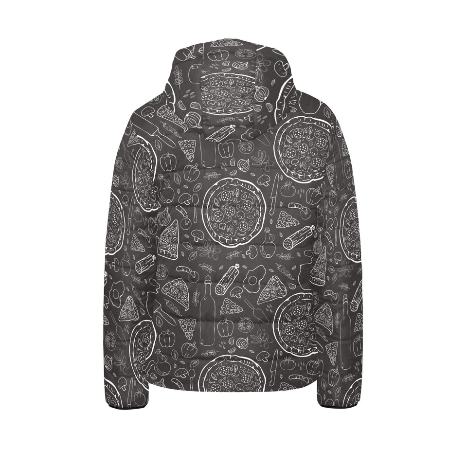 Pizza pattern Kids' Boys' Girls' Padded Hooded Jacket