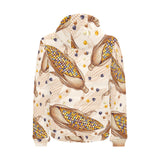 Corn Pattern Print Design 03 Men's Padded Hooded Jacket