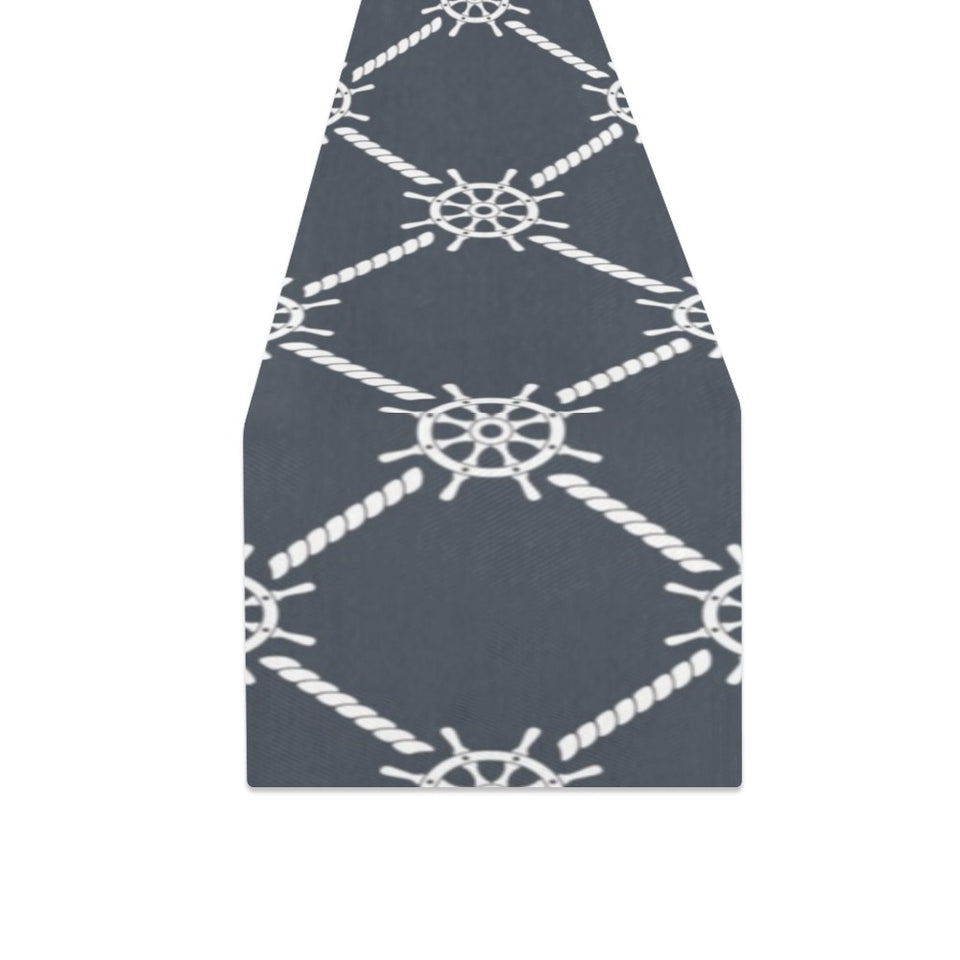 nautical steering wheel rope pattern Table Runner